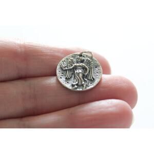 Sterling Silver Ancient Angel Coin Charm Necklace
